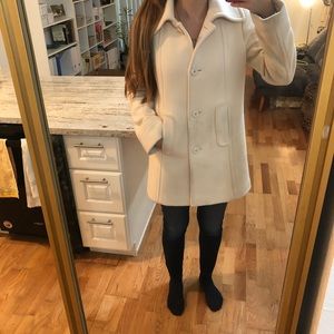 J crew wool pea coat white sz 8